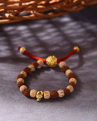 Gold-Plated OM Bead Mahadev Rudraksha Bracelet 1
