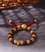 Gold-Plated OM Bead Mahadev Rudraksha Bracelet