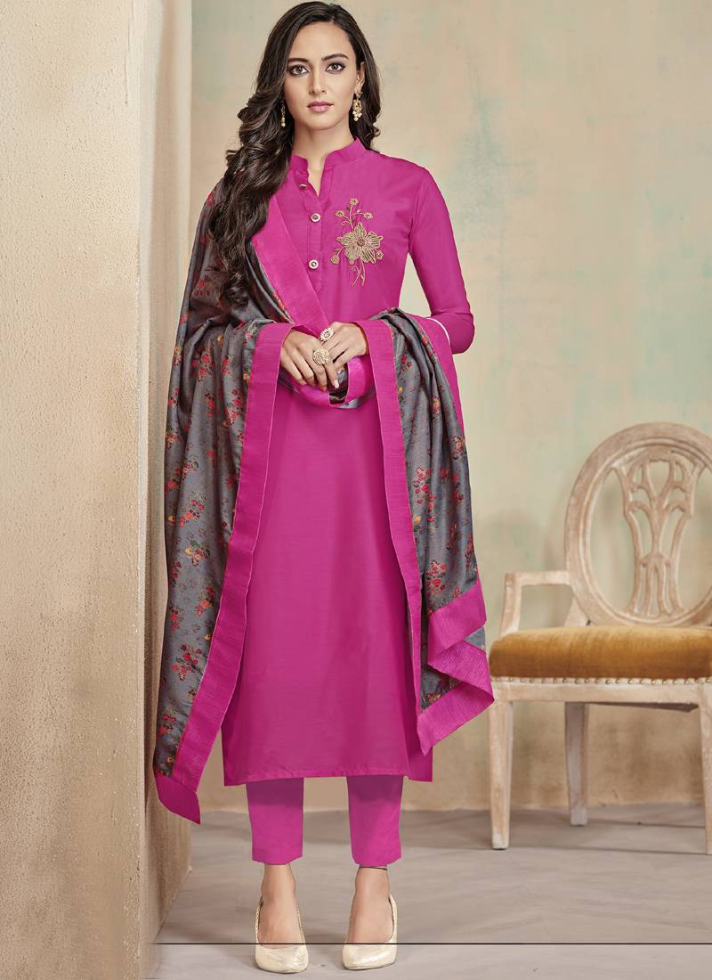 White & Magenta Solid Woolen Salwar (Pack of 2)