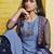 Violet Embroidered Silk Blend Stitched Salwar With Dupatta