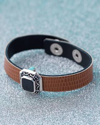 Snake-Like Leather Milestone Bracelet 1