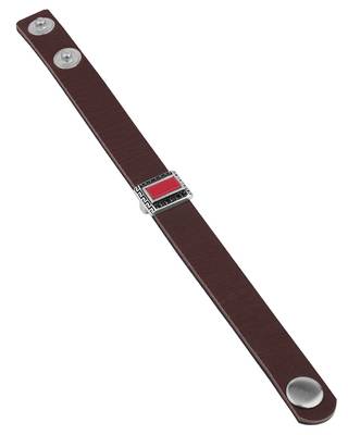 Broad Brown Leather Band Milestone Bracelet 3
