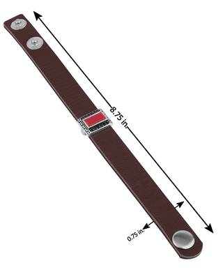 Broad Brown Leather Band Milestone Bracelet 4