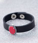 Red & Black Milestone Leather Bracelet