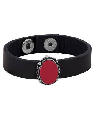 Red & Black Milestone Leather Bracelet 2