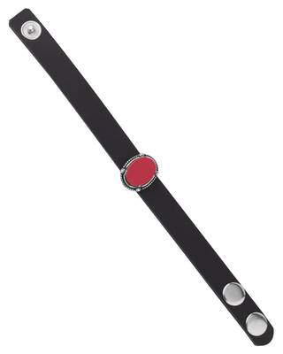Red & Black Milestone Leather Bracelet 3