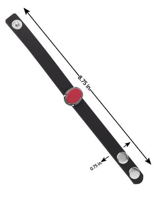 Red & Black Milestone Leather Bracelet 4