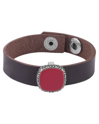 Broad Brown Leather Milestone Bracelet 2