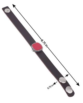 Broad Brown Leather Milestone Bracelet 4