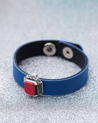 Blue & Red Milestone Leather Bracelet 1