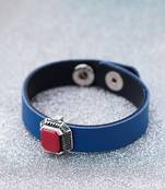 Blue & Red Milestone Leather Bracelet