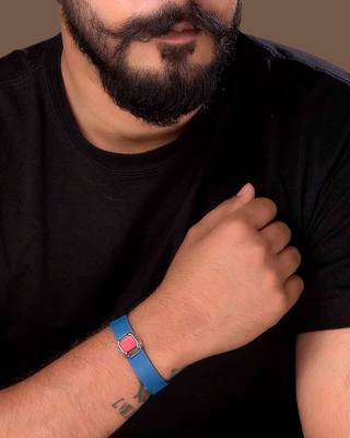 Blue & Red Milestone Leather Bracelet 5