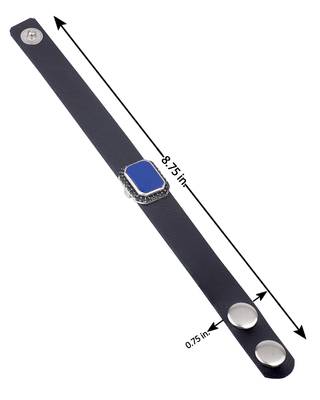 Black CZ Studded Milestone Leather Bracelet 4
