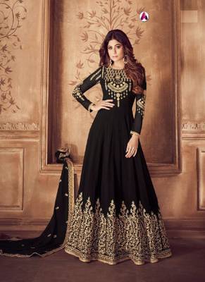 Black diamond work faux georgette salwar 1