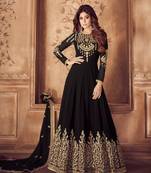 Black diamond work faux georgette salwar