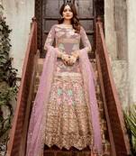 Pink embroidered net salwar