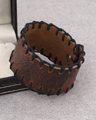 Leather Trend Wrap Bracelet with Stitch Design 1