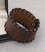 Leather Trend Wrap Bracelet with Stitch Design