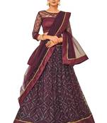 Purple Fancy
 Net Unstitched Lehenga