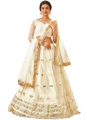 White Fancy
 Net Unstitched Lehenga 1