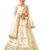 White Fancy
 Net Unstitched Lehenga
