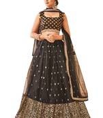 Black Fancy
 Net Unstitched Lehenga