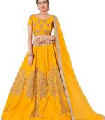 Yellow Fancy
 Silk Unstitched Lehenga