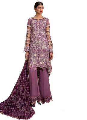 Purple Embroidered Net Salwar 1