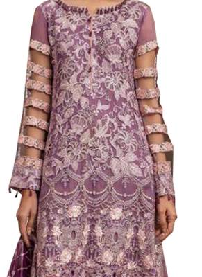 Purple Embroidered Net Salwar 2