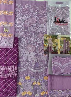 Purple Embroidered Net Salwar 3