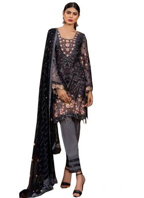 Black Embroidered Net Salwar 1