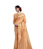 Nude Colour Cotton Art Silk Casual Wear Saree With Unstitched Blouse Piece
