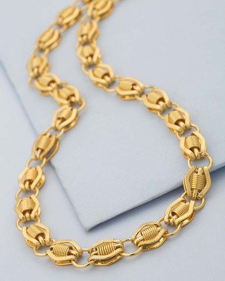 Shiny Gold Plated Men's Chain - Voylla 