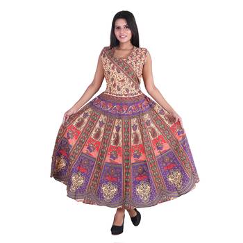 Cotton Floral Printed Jaipuri Long Kurti 1