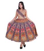 Cotton Floral Printed Jaipuri Long Kurti