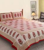 Yellow Double Bedsheet Printed Bedsheet