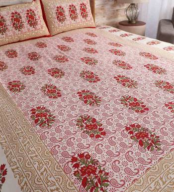 Yellow Double Bedsheet Printed Bedsheet 2