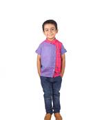 Lavender and Pink checks Overlapping Casual shirt