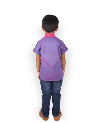 Lavender and Pink checks Overlapping Casual shirt 4