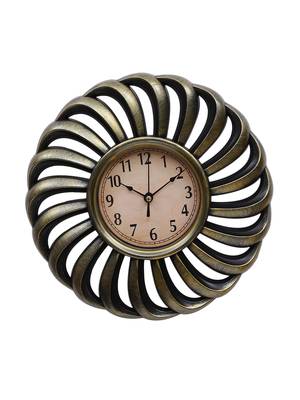 Golden Finish Spiral Wall Clock 2