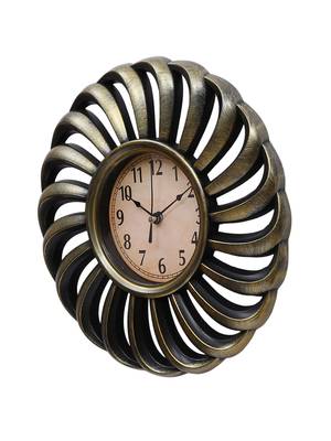 Golden Finish Spiral Wall Clock 3
