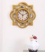 Abstract Design Golden Finish Wall Clock