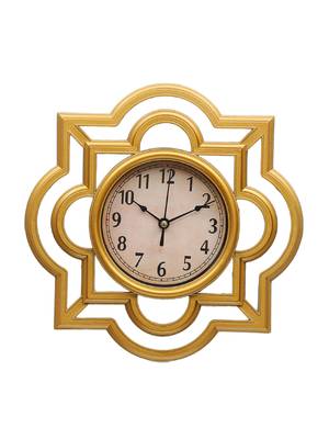 Abstract Design Golden Finish Wall Clock 2