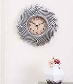 Artistic Swirl Silver Finish Wall Clock