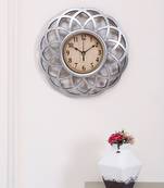 Lotus Design Silver Finish Wall Clock
