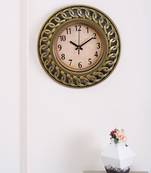 Chain Pattern Golden Finish Wall Clock