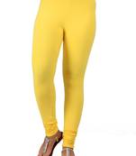 Women  Yellow Polycotton Churidar Legging  