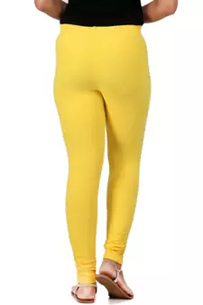 Women  Yellow Polycotton Churidar Legging  