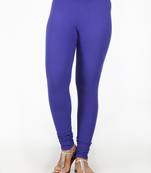 Women  Blue Polycotton Churidar Legging  