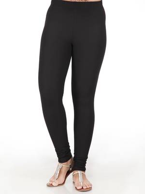 Women  Black Polycotton Churidar Legging   1